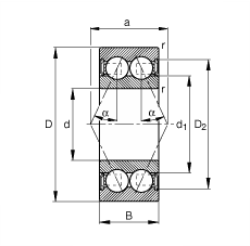 ǽ|S 3214-B-2RSR-TVH, (j) DIN 628-3 (bio)(zhn)Ҫߴɂ(c)ܷ|  = 25