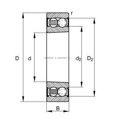 {(dio)S 2207-K-2RS-TVH-C3, (j) DIN 630 (bio)(zhn)Ҫߴ, FF 1:12ɂ(c)ܷ